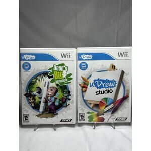 Nintendo Wii U-Draw Studios Bundle & Doods Big Adventure Game Lot No Tablet